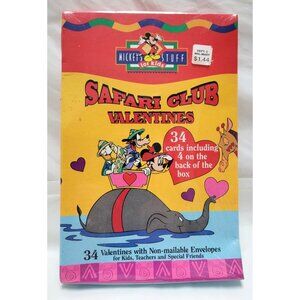 Vintage Mickeys Stuff For Kids Safari Club Valentines Day 34 Cards w/Envelopes